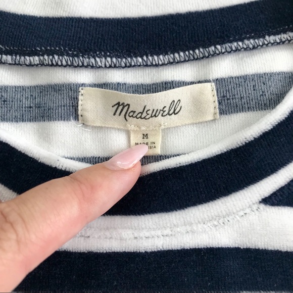 {Madewell} Velvet Velour Striped Top - Picture 5 of 8